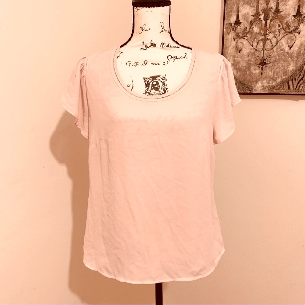 H&M Light Pink Blouse with Flutter Sleeves